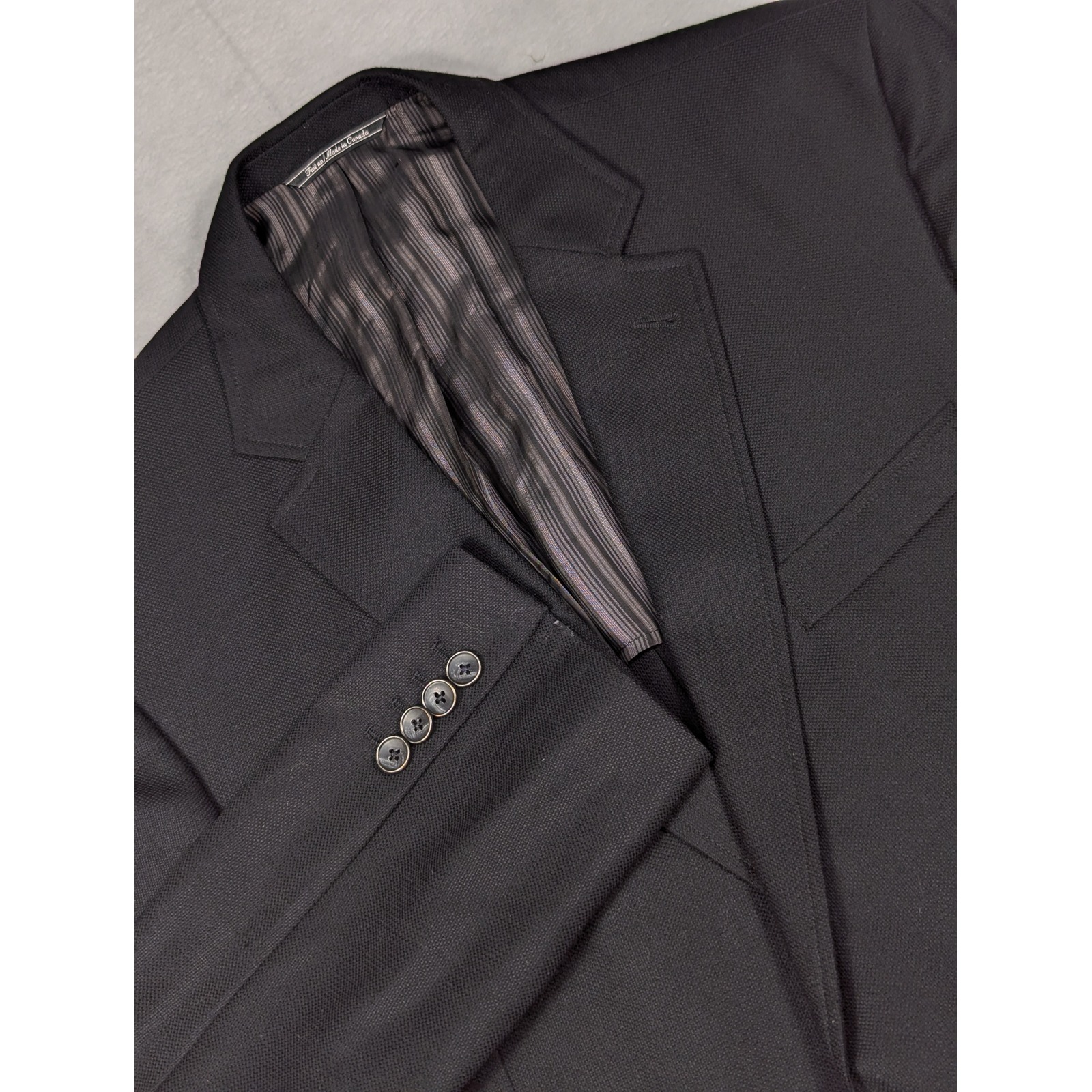 Jack Victor Collection Loro Piana Superior 130s Mens Wool Blazer Black Size 44l